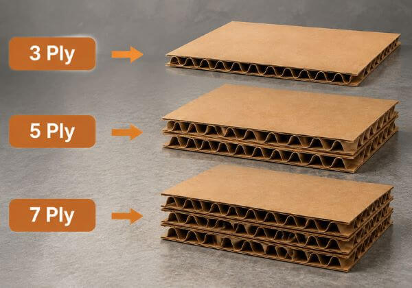 3-ply, 5-ply and 7-ply board