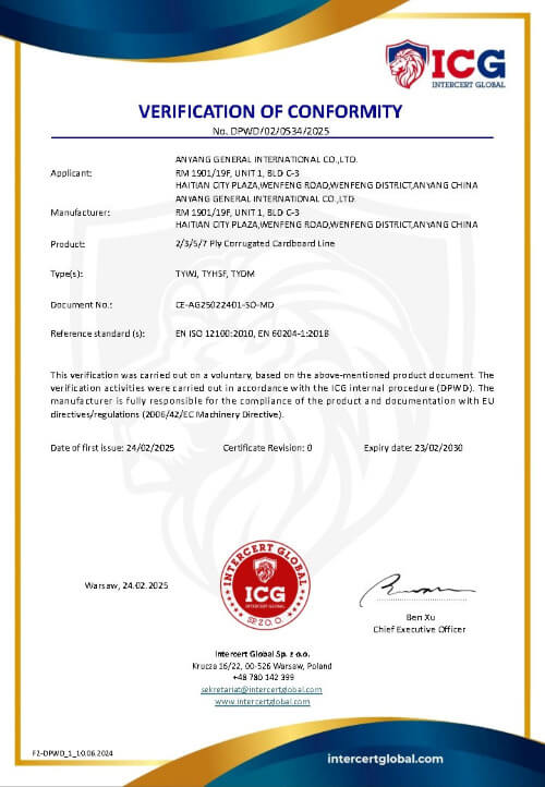 Supplied equipment conformity document