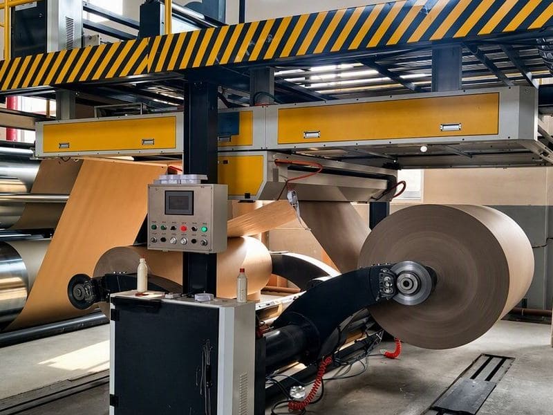 Automatic splicer for corrugated cardboard production line