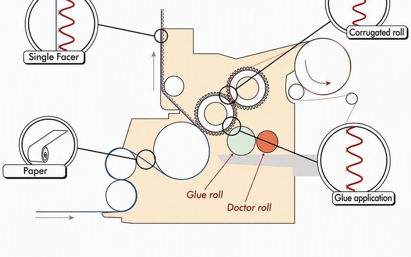 Structural diagram of the single facer process.