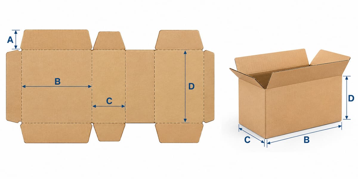 Carton size diagram for folder gluer machine