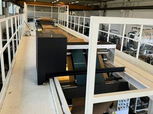 Corrugator bridge conveying and control section viewed from above.