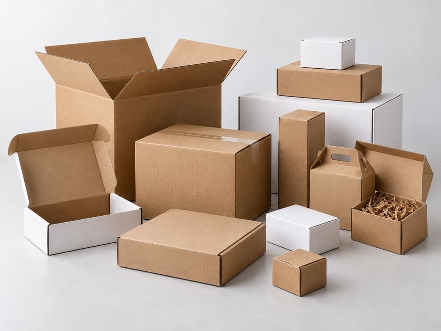 ecommerce corrugated box packaging made from 3-ply corrugated board.