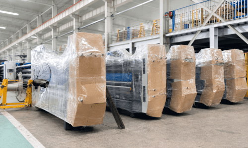 Equipment prepared for shipment